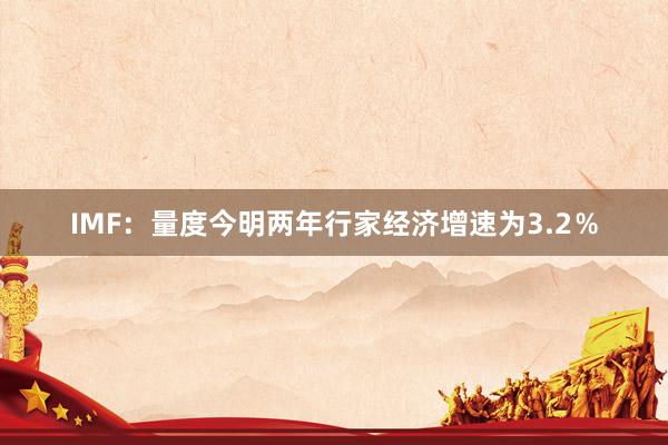IMF：量度今明两年行家经济增速为3.2％