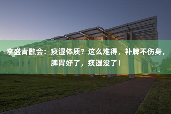 李盛青融会：痰湿体质？这么难得，补脾不伤身，脾胃好了，痰湿没了！