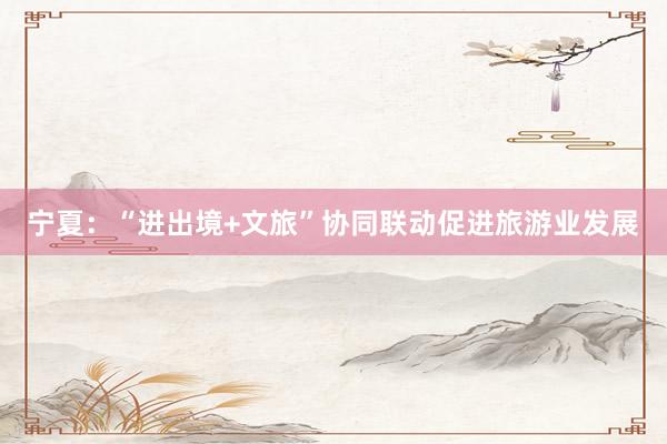 宁夏：“进出境+文旅”协同联动促进旅游业发展