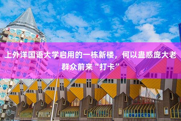 上外洋国语大学启用的一栋新楼，何以蛊惑庞大老群众前来“打卡”
